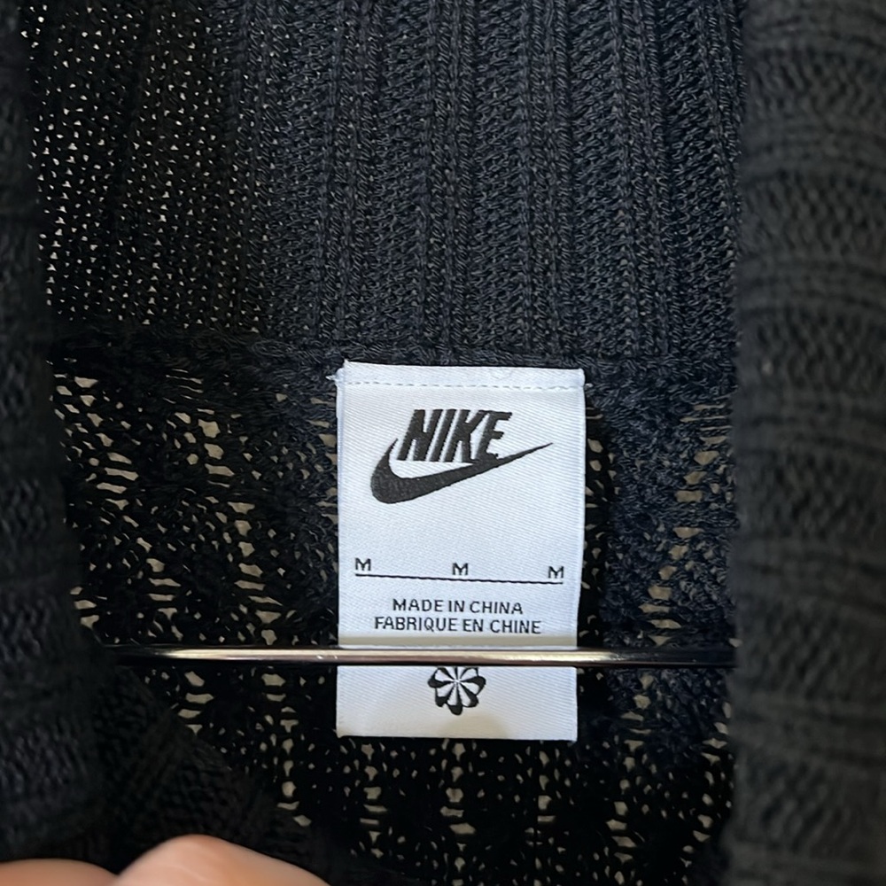 Nike Cable Knit Sweater Turtleneck Black Size Medium Mens Loose Fit - Picture 9 of 16